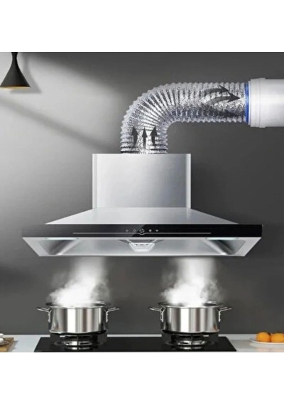 3 Metre 127 Mm Alüminyum Flex Aspiratör Borusu, Isıya Dayanıklı, Esnek Havalandırma Hortumu, Davlumbaz Ve Banyo Fanı Uyumlu