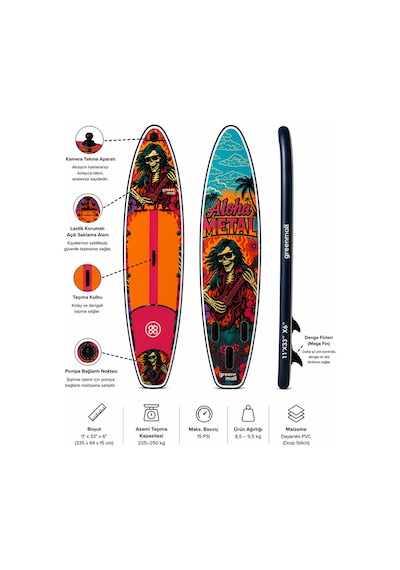 Aloha Metal Şişme Sup Board / Paddle Board 335 Cm