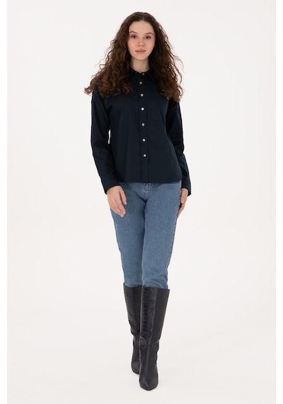U.s. Polo Assn. Kadın Lacivert Gömlek Desenli 50316377-vr033 Lacivert