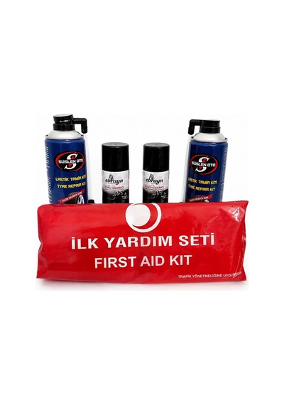 Lastik Tamir Kiti , Araç İçi Klima Koku Giderici & Yanmaz Örtülü İlk Yardım Seti