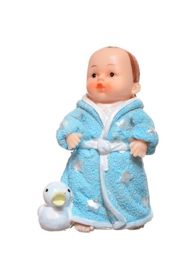 Decotown Hediyelik Sevimli Mavi Bebek Biblo Polyester Süs Eşyası