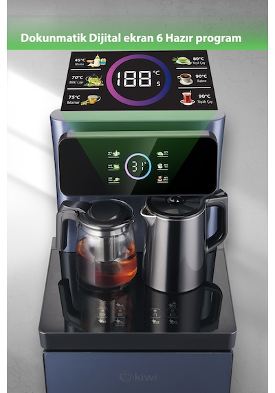 Kiwi KWP-8570 Gizli Damacanalı Dahili Otomatik Çaycılı Sıcak Soğuk Dijital Su Sebili