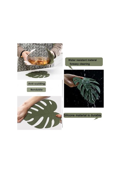 1 Adet Yaprak Silikon Çok Amaçlı Nihale Servis Isıya Dayanıklı Kaymaz Tencere Matı Trivet Çok Renkli