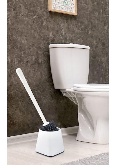Ata Home Silikon Wc Tuvalet Banyo Fırçası Klozet Fırçası Beyaz Kare Diğer