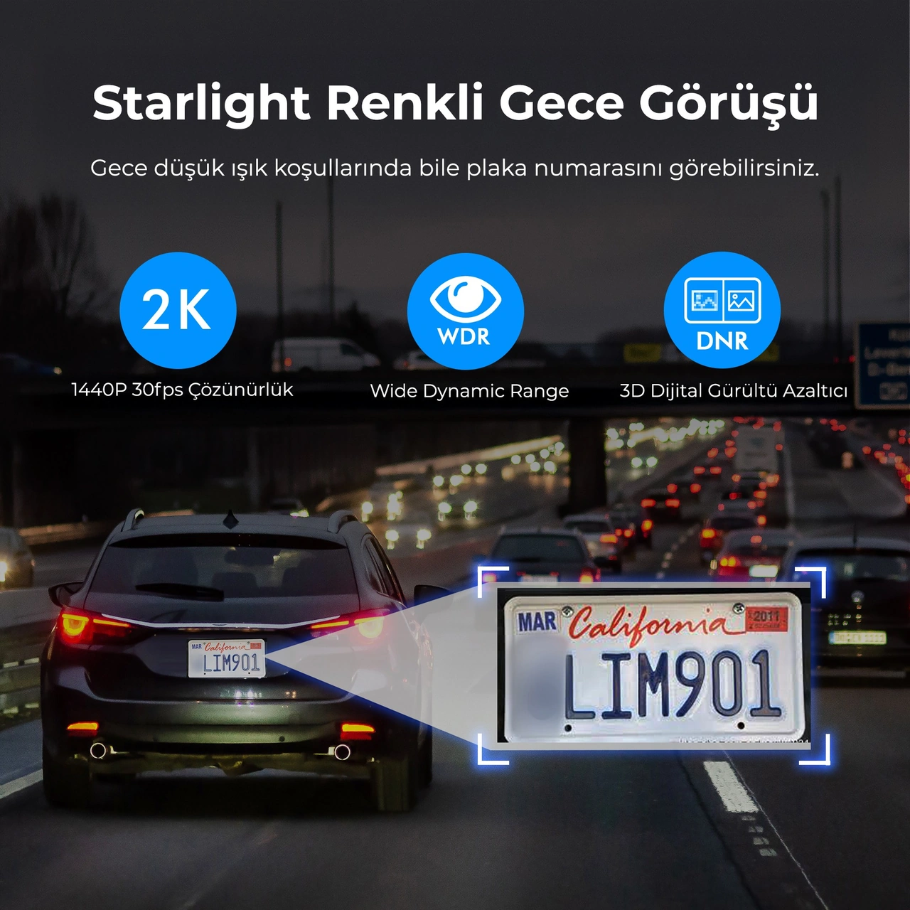 Kawa D6 2k 1440p Wifi Araç Kamerası 145 Geniş Açı Wdr Ön Kamera