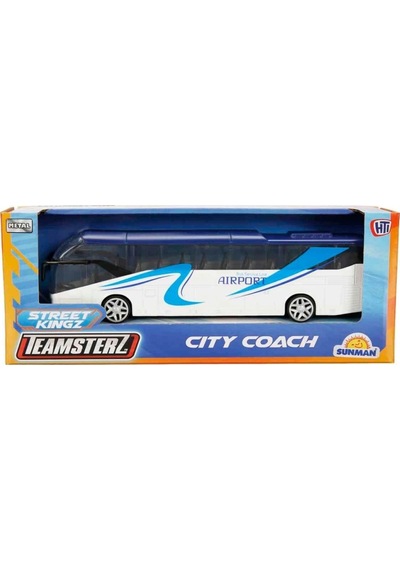 Teamsterz Street Kings Die Cast Şehir Otobüsü 18,5 Cm Metal Model Oyuncak Araç Beyaz