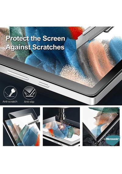 Microsonic Samsung Uyumlu Galaxy Tab S8 Plus X800 Tempered Glass Cam Ekran Koruyucu