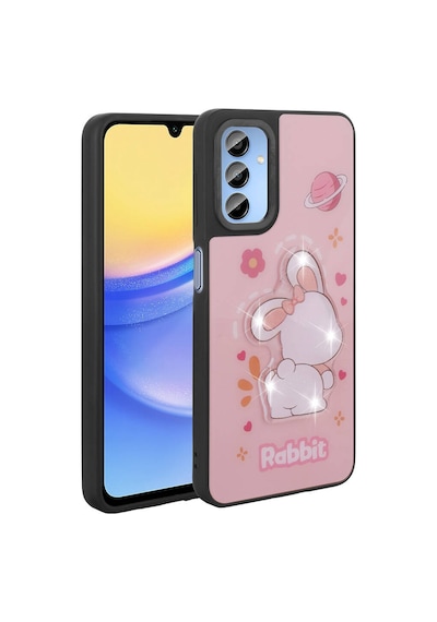 Zore Galaxy A25 Kılıf Parlayan Kabartmalı İkonik Figürlü Ogaa Amas Silikon Kapak - Pembe