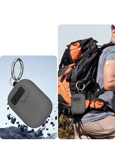 Mobaxaksesuar Apple Uyumlu AirPods Pro 3. Nesil İle Kılıf Standlı Kilitli Tpu Premium Matte Trip Case Koyu Yeşil