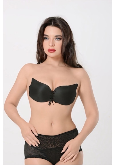 Sistina Siyah Yapışkan Kelebek Sütyen-519 Siyah