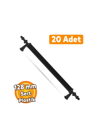 Lexroo 20 Adet Polavit 128 Mm Siyah Mobilya Mutfak Çekmece Dolap Dolabı Kulpu Kulbu Kulpları