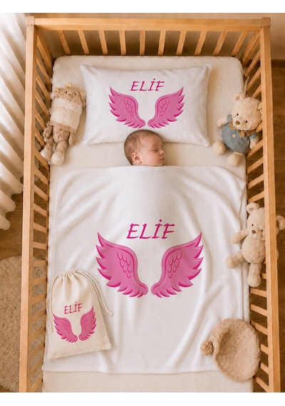 Pia Baby İsme Özel Hastane Çıkışı %100 Pamuk Kız Bebek Organik Baskılı Tulum Set Keseli Hediyelik 2055tybk0x Krem