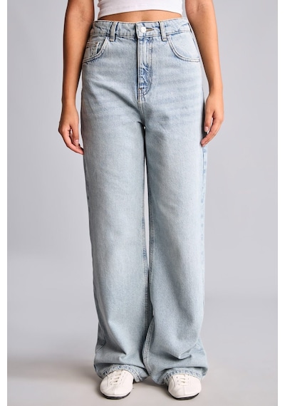 Defacto %100 Pamuk Yüksek Bel 90s Wide Leg Jean Pantolon H6913ax26aunm85 İndigo-nm85