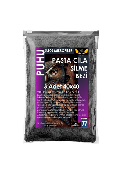 Puhu 3 Adet Pasta-cila Uygulama Ve Silme Mikrofiber Bez 40x40 Cm