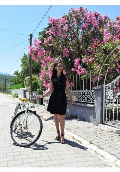 Pasaklı Giyim Kadın Kemerli Kloş Cepli Kolsuz Rahat Midi Keten Gömlek Elbise Siyah 700-2945396 Pasaklı Giyim Kadın Kemerli Kloş Cepli Kolsuz Rahat Midi Keten Gömlek Elbise Siyah 700-2945396