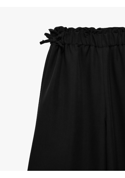 Koton Pamuklu Fiyonk Detaylı Balon Kesim Pantolon Siyah 7wkg40017aw