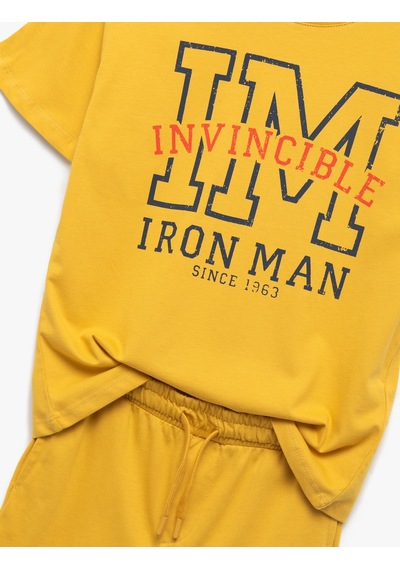 Koton Iron Man Baskılı Kısa Kollu Lisanslı Pamuklu Tişört Ve Şort Seti Hardal 5skb10706tk Koton Iron Man Baskılı Kısa Kollu Lisanslı Pamuklu Tişört Ve Şort Seti Hardal 5skb10706tk
