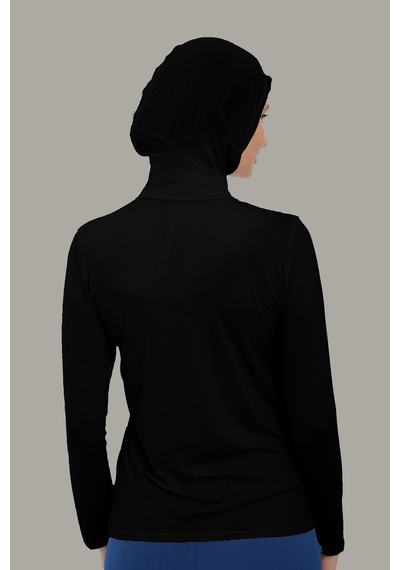 Sonbaharmoda Kadın Uzun Kollu Body Boyunluklu Boneli Tam Badi Boğazlı Likralı Penye Siyah Sonbaharmoda Kadın Uzun Kollu Body Boyunluklu Boneli Tam Badi Boğazlı Likralı Penye Siyah