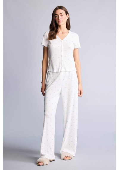 Defacto Çiçekli Pijama Altı G4626ax26smer98 Ekru-er98