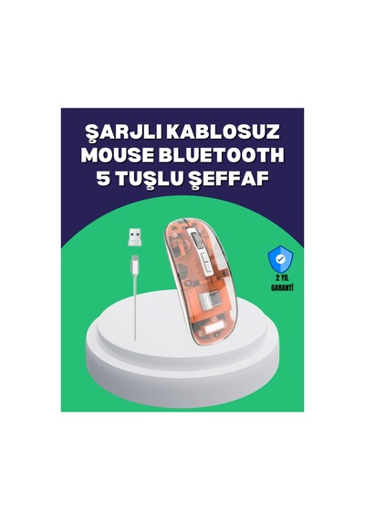 Sessiz Ve Ergonomik Kablosuz Fare - 30 Gün Kullanım, 2 Modlu Bağlantı Tkndhmngo Çok Renkli Diğer