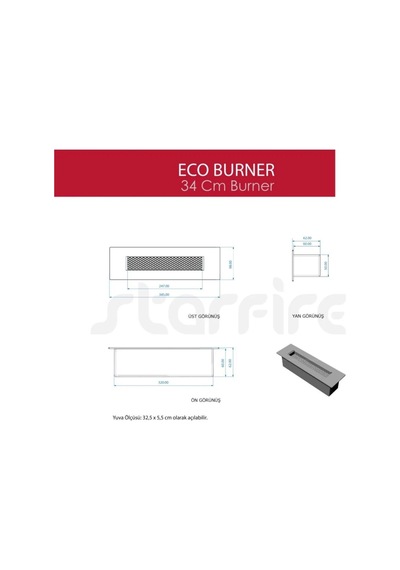 Copart 34 Cm Eco Burner Bacasız Şömine