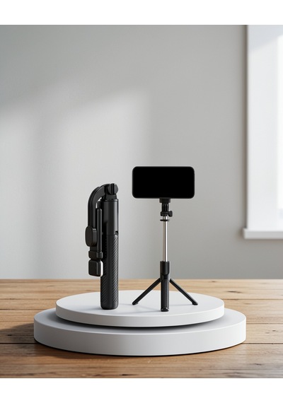 Kablosuz Bluetooth Selfie Çubuğu, 360 Dönebilir Başlıklı, Taşınabilir