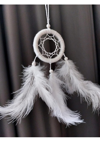 Araba Dikiz Aynası Süsü/rüya Kapanı/düş Kapanı/dreamcatcher/handmade/el Yapımı/beyaz Dreamcatcher 79252149