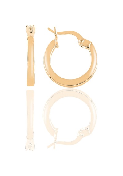 Gümüş Rose Balta Kilit 17 Mm Halka Küpe