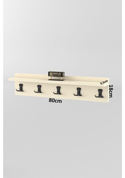 Reyo Falez Askılık Duvar Elbise Askılığı Portmanto 80 Cm Krem