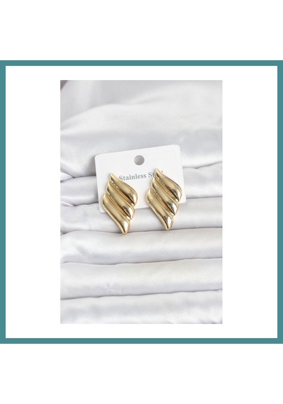 Trendexa 316l Çelik Gold Renk Motif Model Kadın Küpe Mac