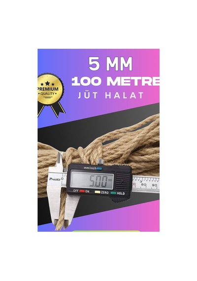 5 Mm 100 Metre Jüt Halat Dekoratif Hasır İp Urgan Süs Evimdeyokyok