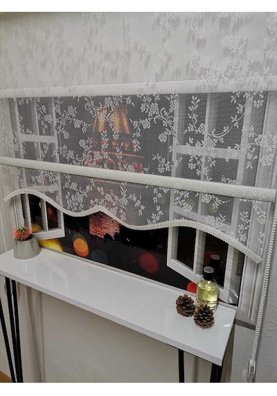 Çift Mekanizmalı Tül Ve Stor Perde - Model 6 Beyaz