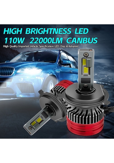 Led Far Ampulü Canbus 110w 22000lm Beyaz Işık H4 12-30v / Laam920