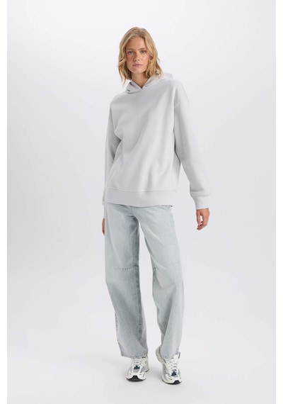 DeFacto Relax Fit Kapüşonlu Kalın Basic Düz Sweatshirt D9935AX24WNGR431 DeFacto Relax Fit Kapüşonlu Kalın Basic Düz Sweatshirt D9935AX24WNGR431