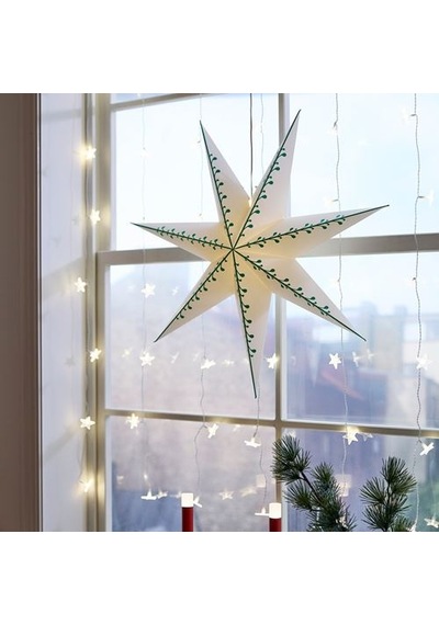 Ikea Stråla Abajur Başlığı, Beyaz-yeşil, 70 Cm, Yıldız
