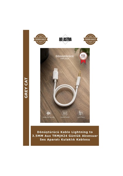 Dönüştürücü Kablo Lightning To 3.5mm Aux Trmjh24 Günlük Aksesuar Ses Aparatı Kulaklık Kablosu