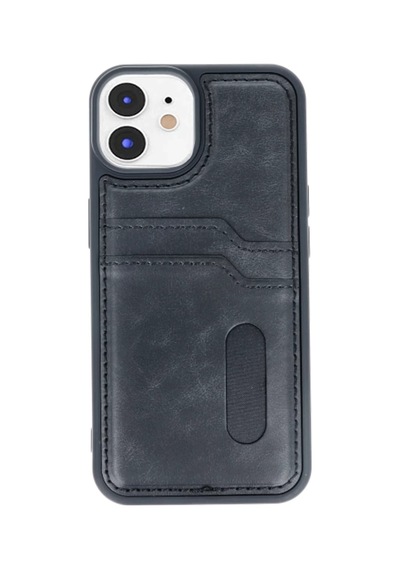 Apple Uyumlu iPhone 11 Uyumlu Kılıf Sara Kartvizitli Deri Kılıf - Siyah