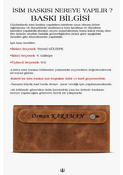 Getto Deri Ruby Hakiki Deri Kişiye Özel İsim Baskılı Portföy Cüzdan Siyah