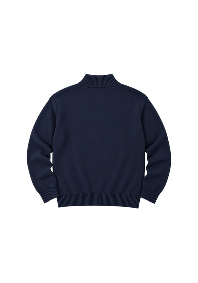 Battalmoda Erkek Büyük Beden Lacivert Hattush Fermuarlı Dik Yaka Triko Kazak 3xl-4xl-5xl-6xl