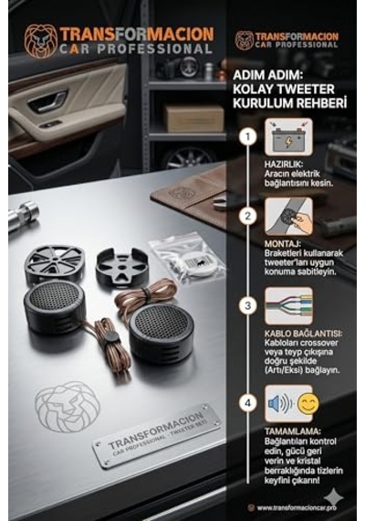 Ts-s250 Tweeter Seti, 350w, 3,5 Cm Kompakt Tasarım, Kristal Netliğinde Tiz Ses, Araç İçi Kullanım, 1 Çift 2 Adet