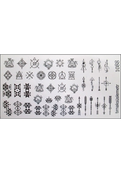 Geometrı Tırnak Dövme Tırnak Sticker Nail Art Tırnak Tatto 1088
