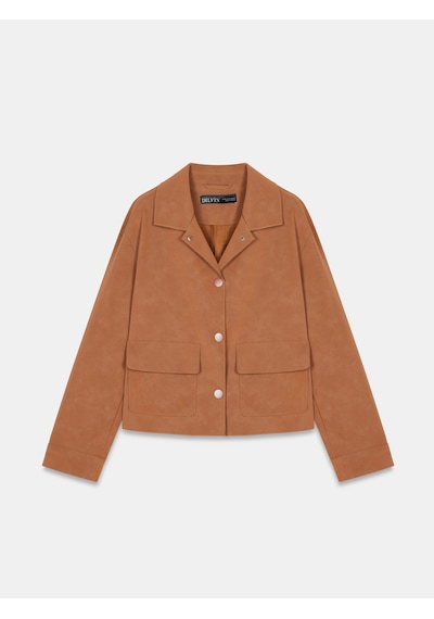 Dilvin 60782 Cep Detaylı Süet Ceket-camel Camel