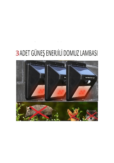 Güneş Enerjili Ayı Domuz Kovucu Işık Domuz Savar Lamaba 3 Adet
