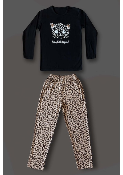 Genel Pamuklu İnterlok Kadın Pijama Takımı Siyah
