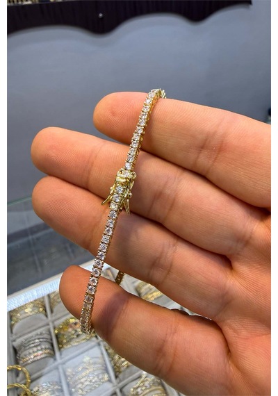 3 Mm Su Yolu Döküm Bileklik Altın
