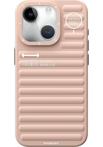 Apple Uyumlu iPhone 15 Kılıf Mat Renkli Tasarım Youngkit Serisi Kapak Pembe