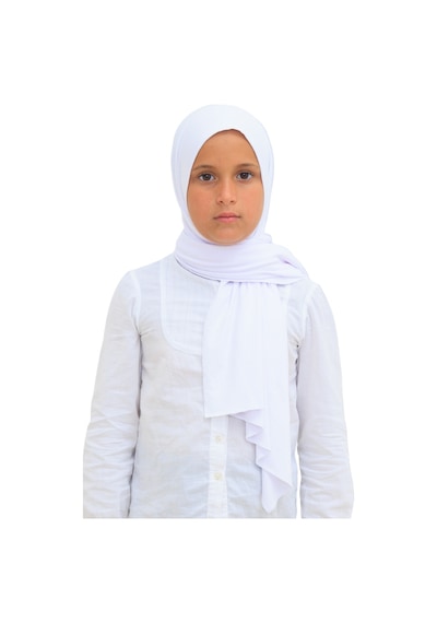 Modish Group Kız Çocuk Şal Başörtüsü Yumuşak Esnek Tesettür Şalı Beyaz
