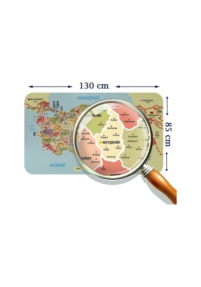 Eğitici - Öğretici Dünya Ve Türkiye Haritası Çocuk Odası Duvar Sticker-85x130-3890 Çok Renkli