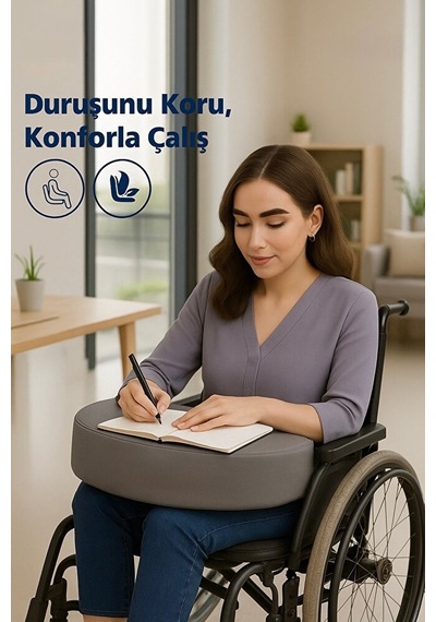 Vıscora Tekerlekli Sandalye Minderi Çok Amaçlı Çalışma, Okuma Ve Günlük Aktivite Minderi Gri