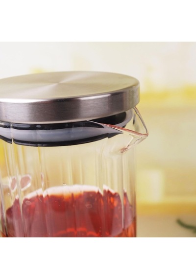 Deconox 1000ml Metal Kapaklı Line Borosilikat Cam Yağlık & Sürahi Şık, Dayanıklı Ve Zindeliklı Saklama Çö Diğer
